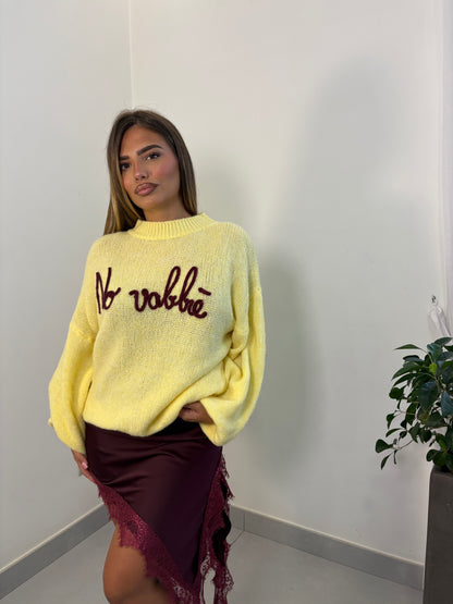 Maglione No Vabbè  Giallo DS2702