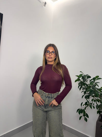 Shirt Velatissime scollo a barca Bordeaux 37981