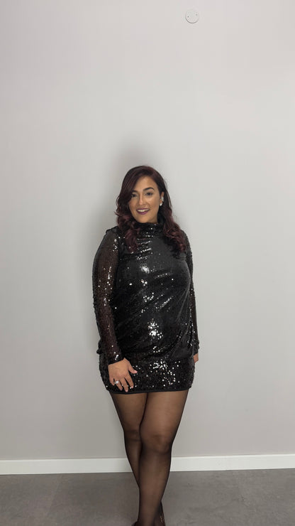 Dress Let’s Party Nero con Paillettes 251009