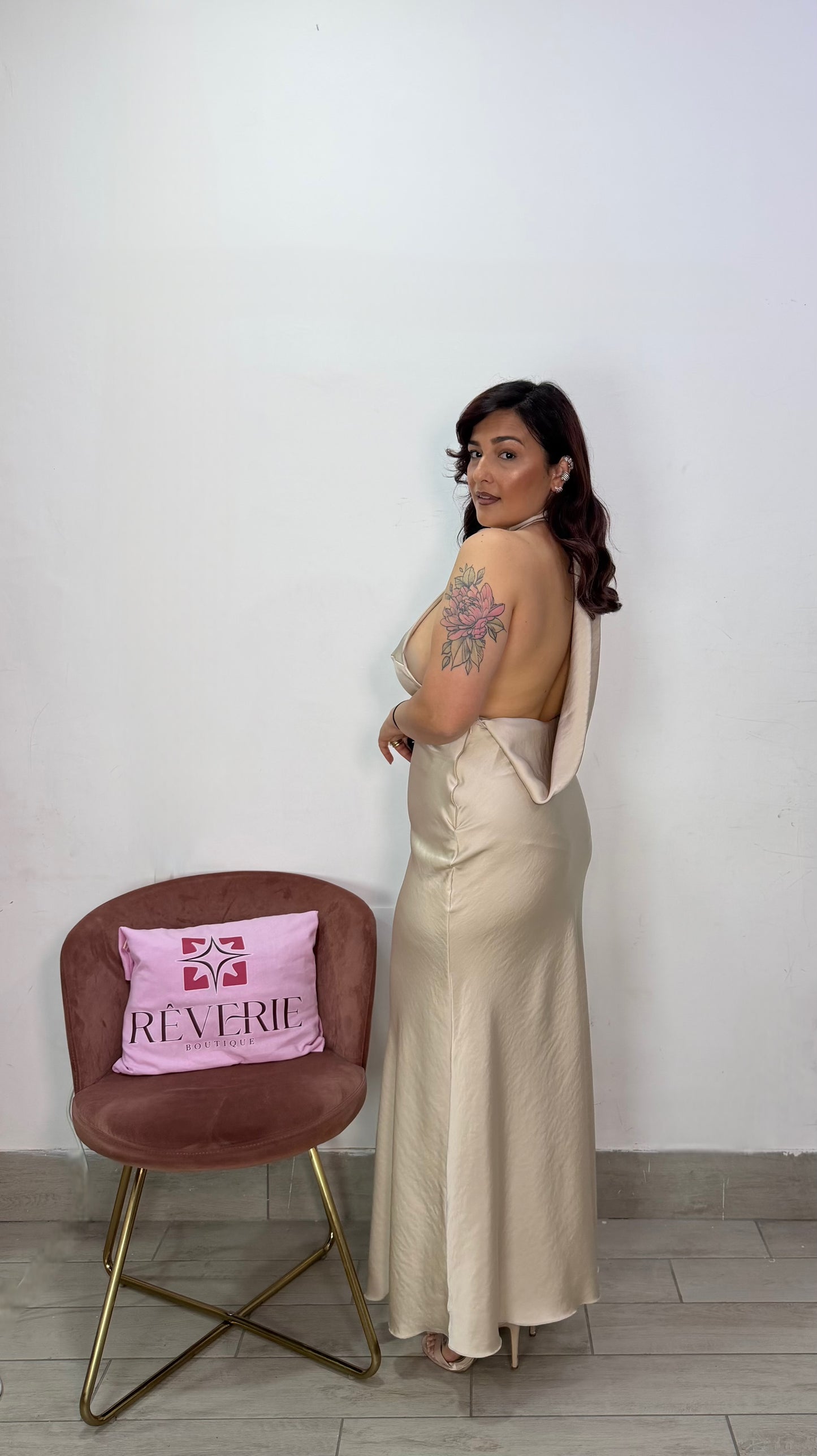 Dress Reita Beige Raso 27536