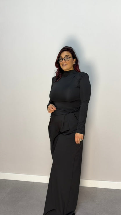 Coordinato Siera Nero in licra con spalline 16557