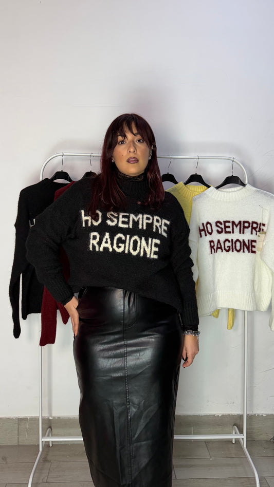 Maglioncino Ho Sempre Ragione Nero 3071