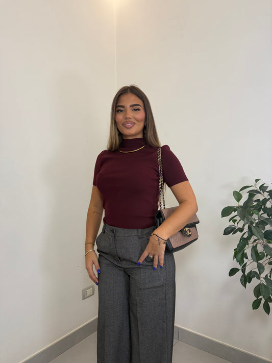 Pullover Solea Bordeaux Top Quality Lana Rasata EM2190