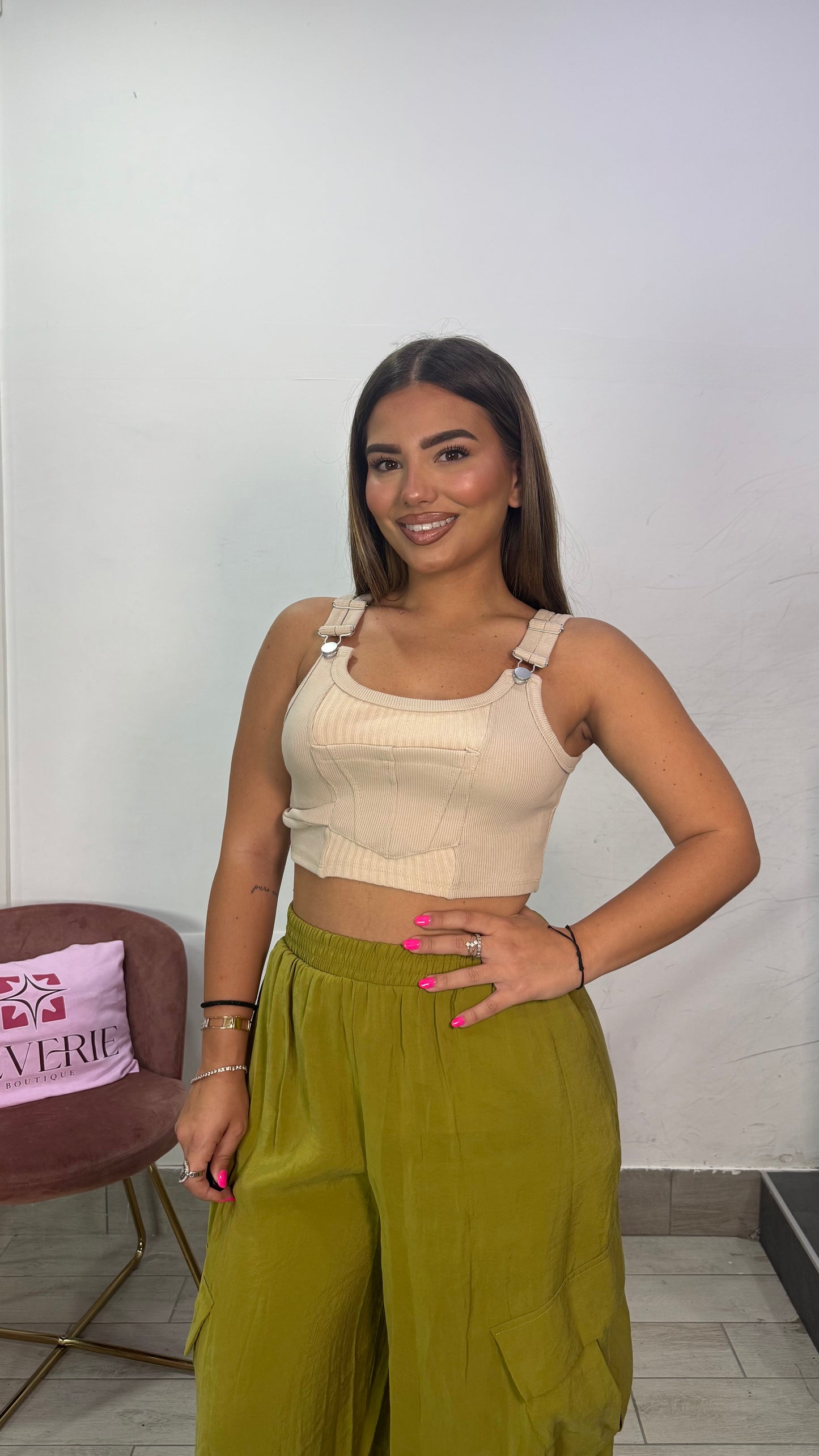 Top Salopette Crop Beige 0010