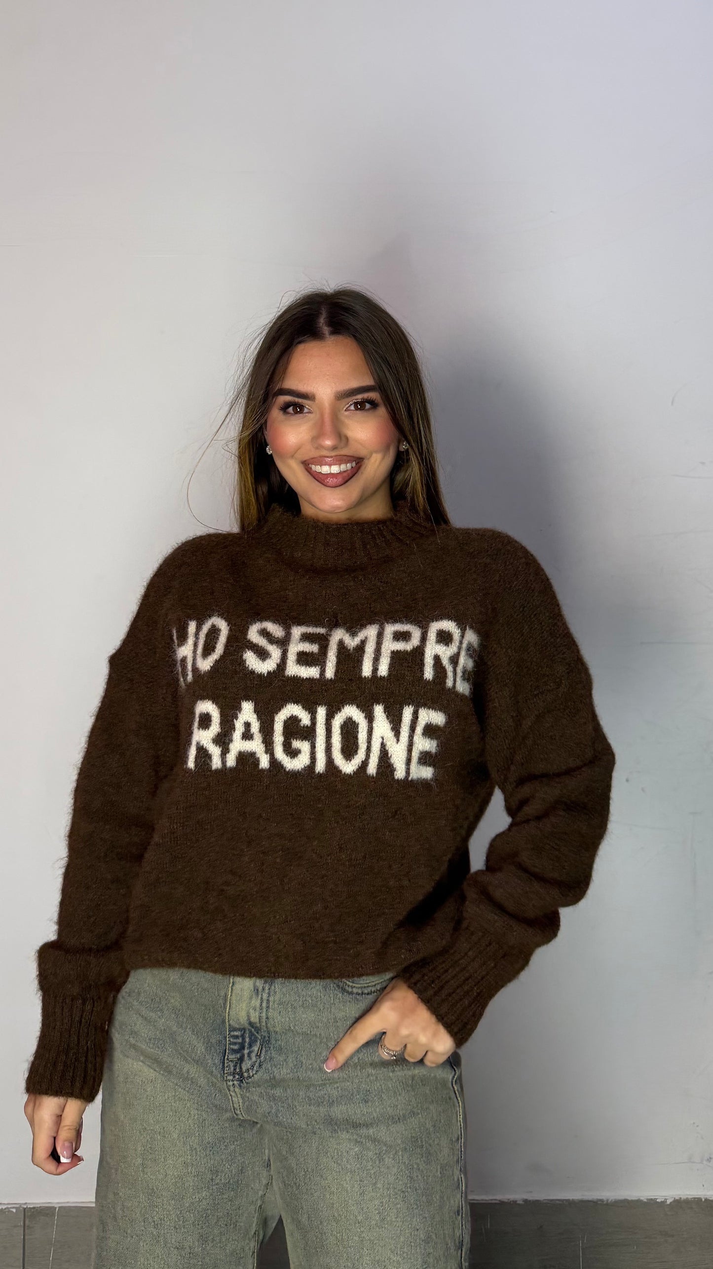 Maglioncino Ho Sempre Ragione Marrone 3071