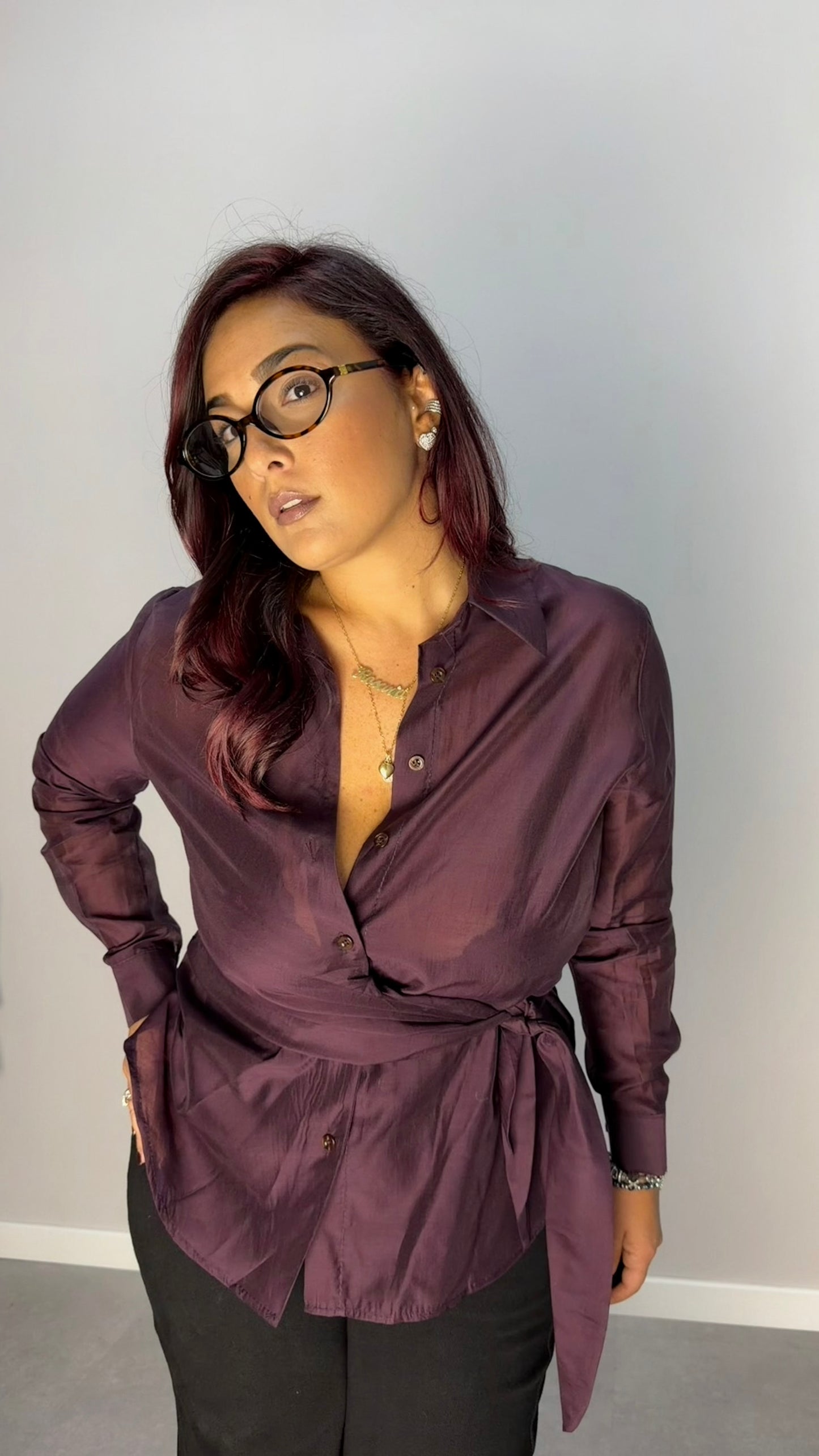 Camicia Lea con fusciacca Prugna Mar66635