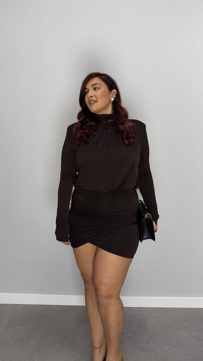 Dress Corto Intreccio Cioccolato 12220