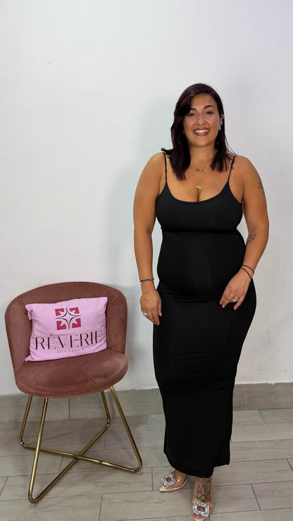 Dress Liscio Nero in Lycra 22289