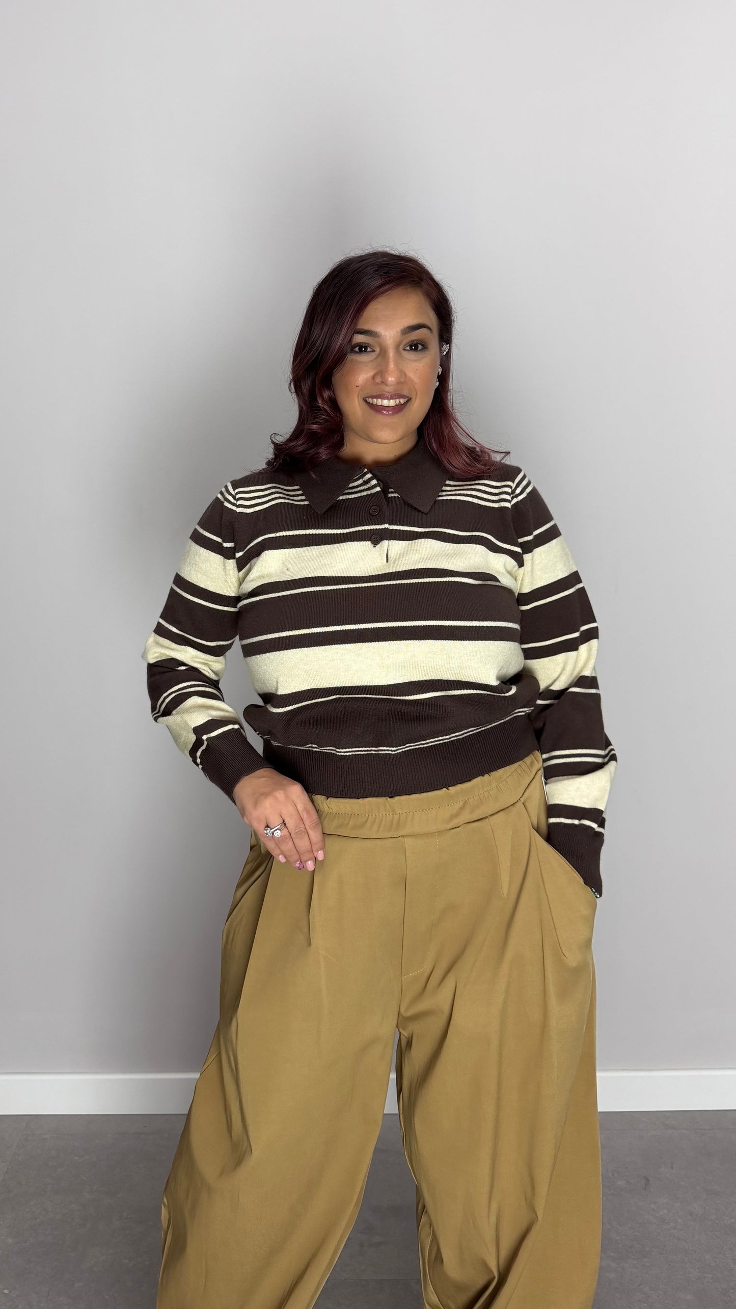 Pull Righetta a polo Marrone AND2517