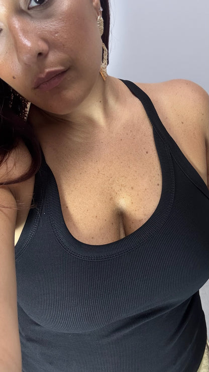 CANOTTA SCOLLO AMERICANA nera