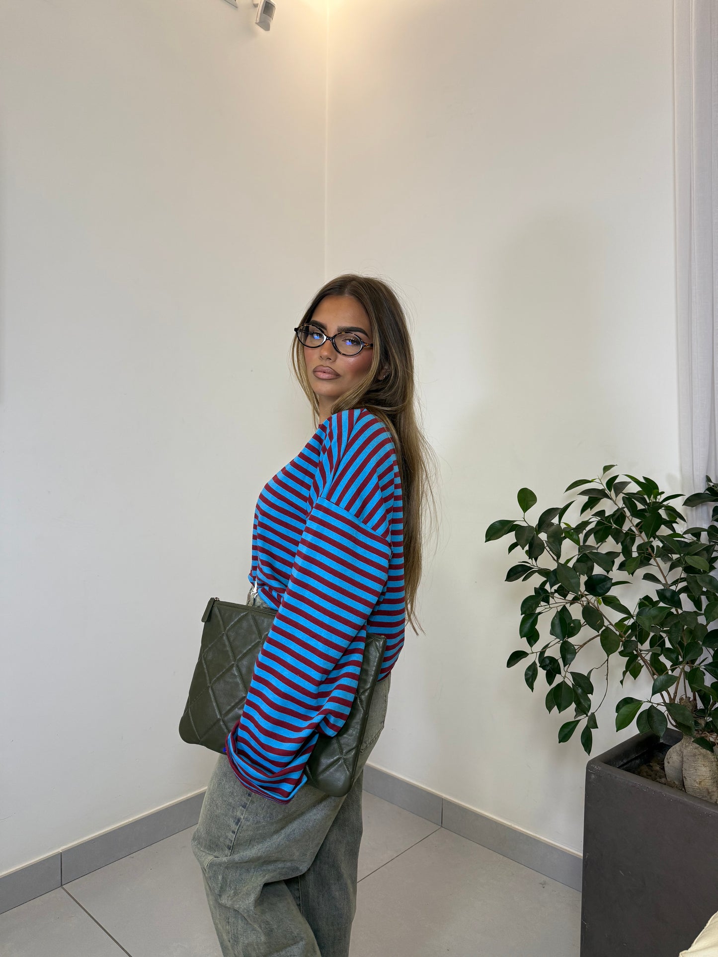 T-shirt Raya Oversize Blu F1109