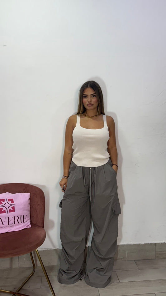 Pantalone Gaia Cargo Grigio Poliammide con Tasconi 80357