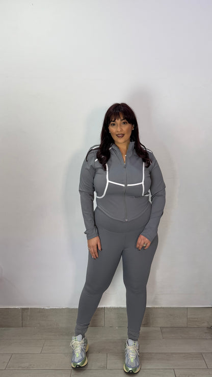 Coordinato Set Run in Lycra Grigio RTT59279