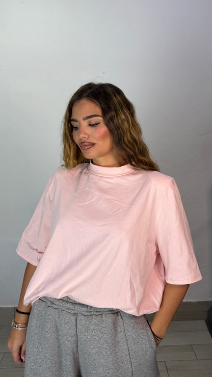 T-Shirt Power Tee mezza manica con spallina Rosa 5571