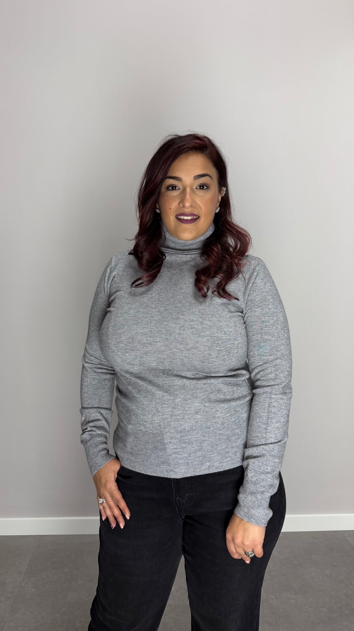 Pull Pring Collo alto in lana rasata grigio 0803