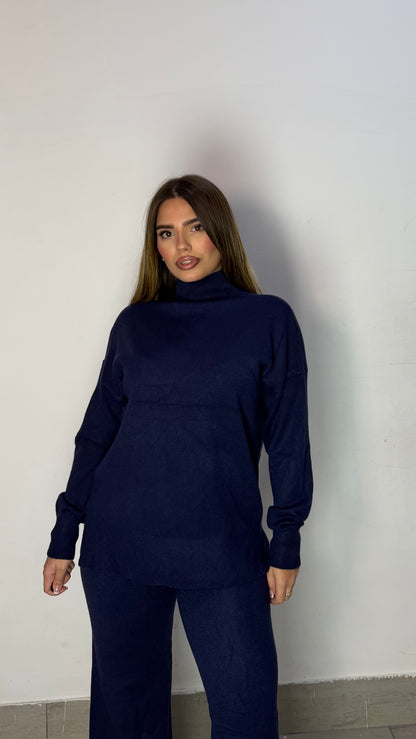 Coordinato Lovely 1.0 in Lana Blu AL016