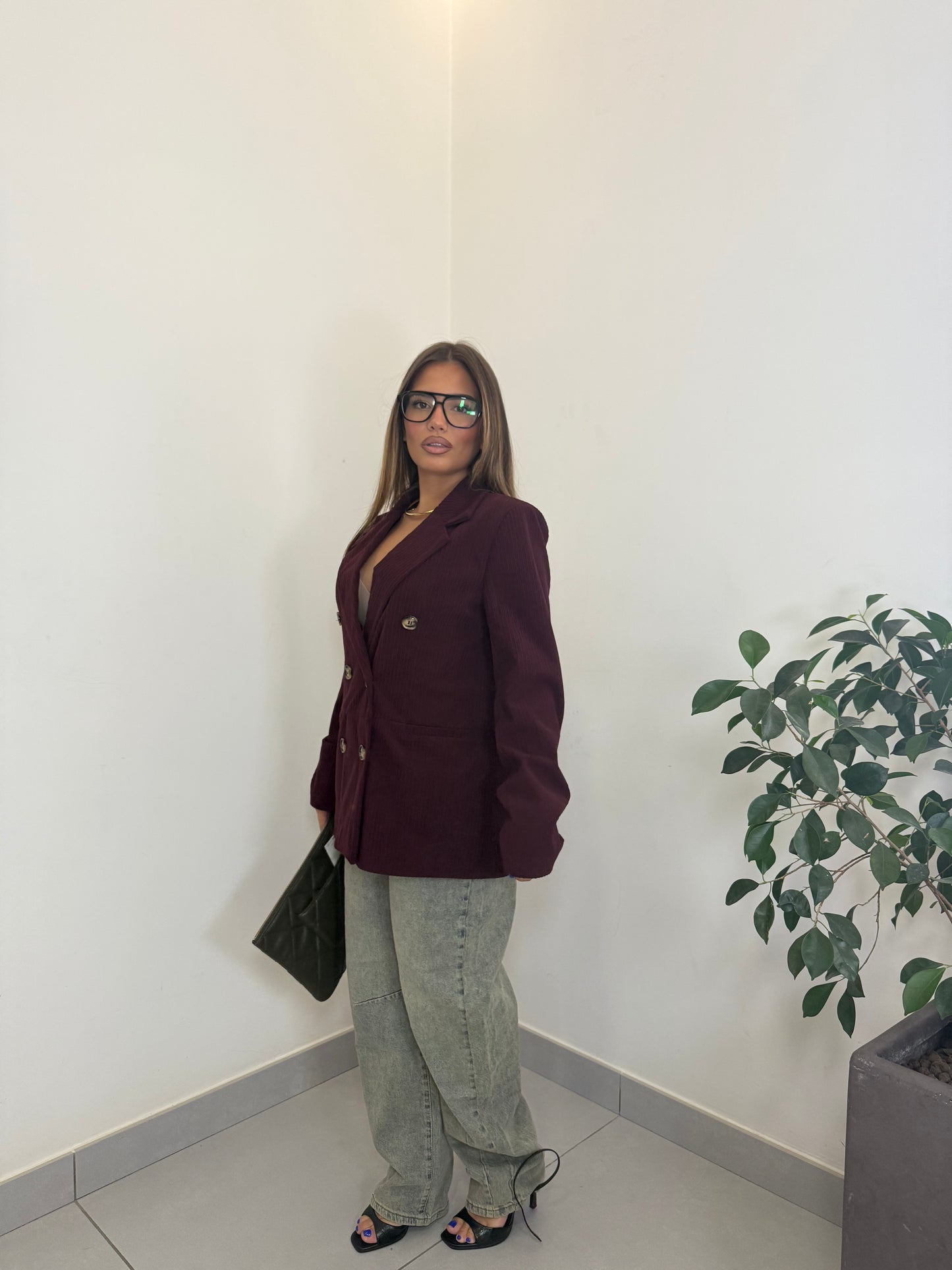 Giacca Cordelia in velluto Bordeaux 251017