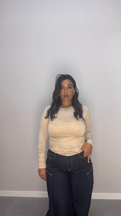 Maglia Fasciata Beige 5312