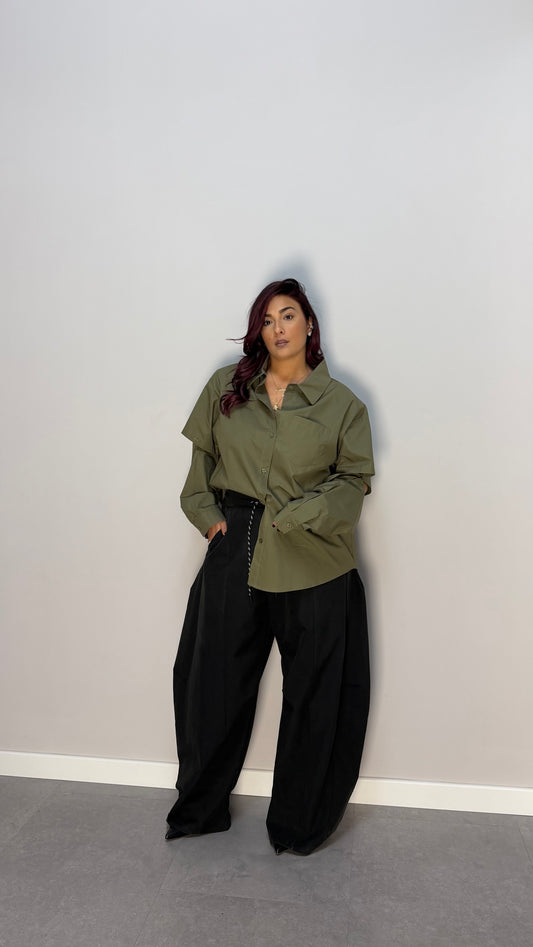 Camicia Selvaggia Verde in cotone 2640