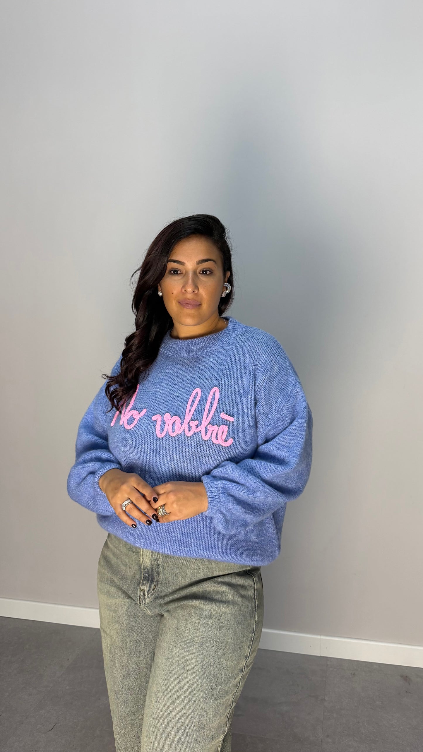 Maglioncino No vabbè azzurro 2702