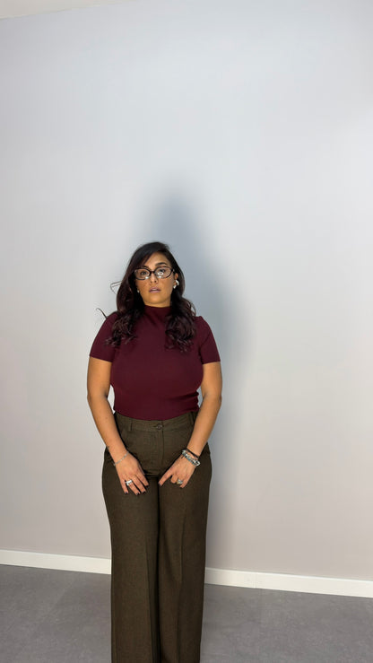 Pullover Solea Bordeaux Top Quality Lana Rasata EM2190