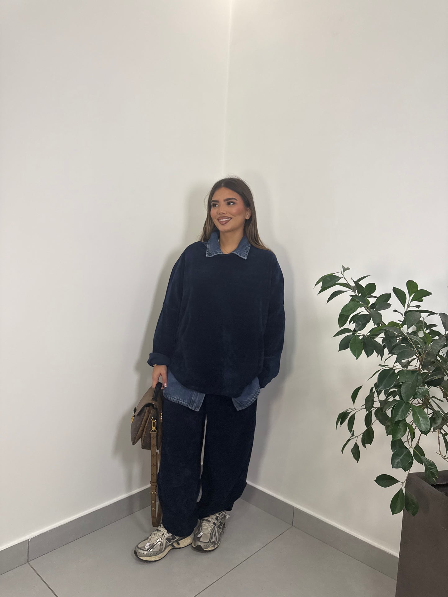 Coordinato Tuta Homey in Velluto Blu 6170