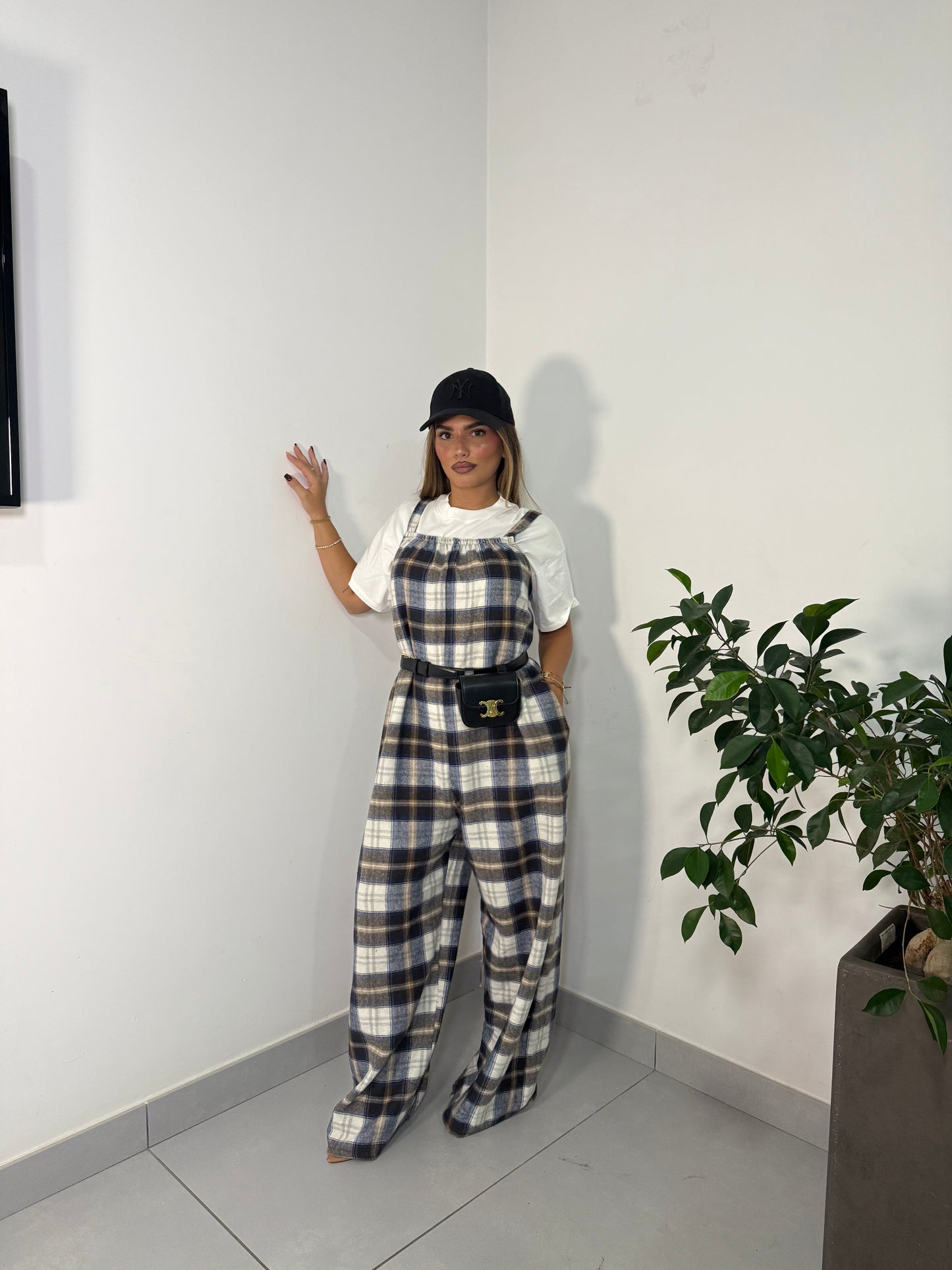 Salopette in Flanella Checkland Blu 25696