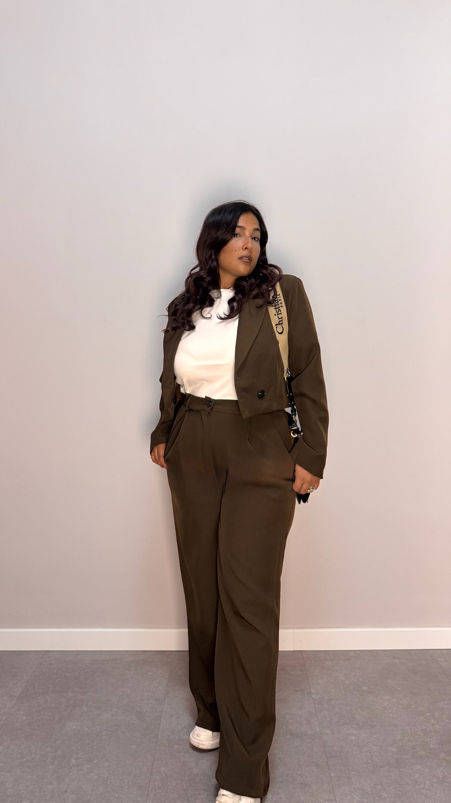 Tailleur Cropped Marrone MLB10116