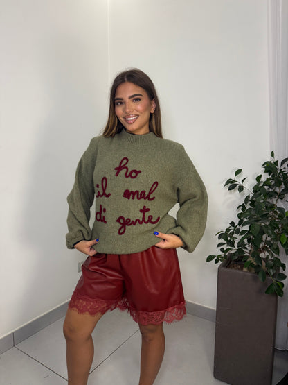 Maglioncino Ho Mal di Gente Verde 2903