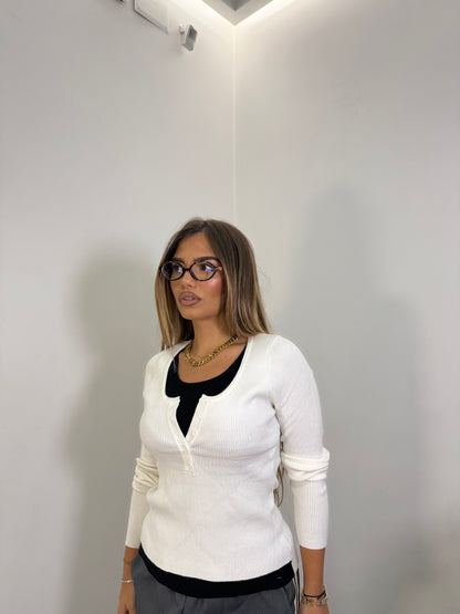 Maglioncino Dual soul bianco 1516