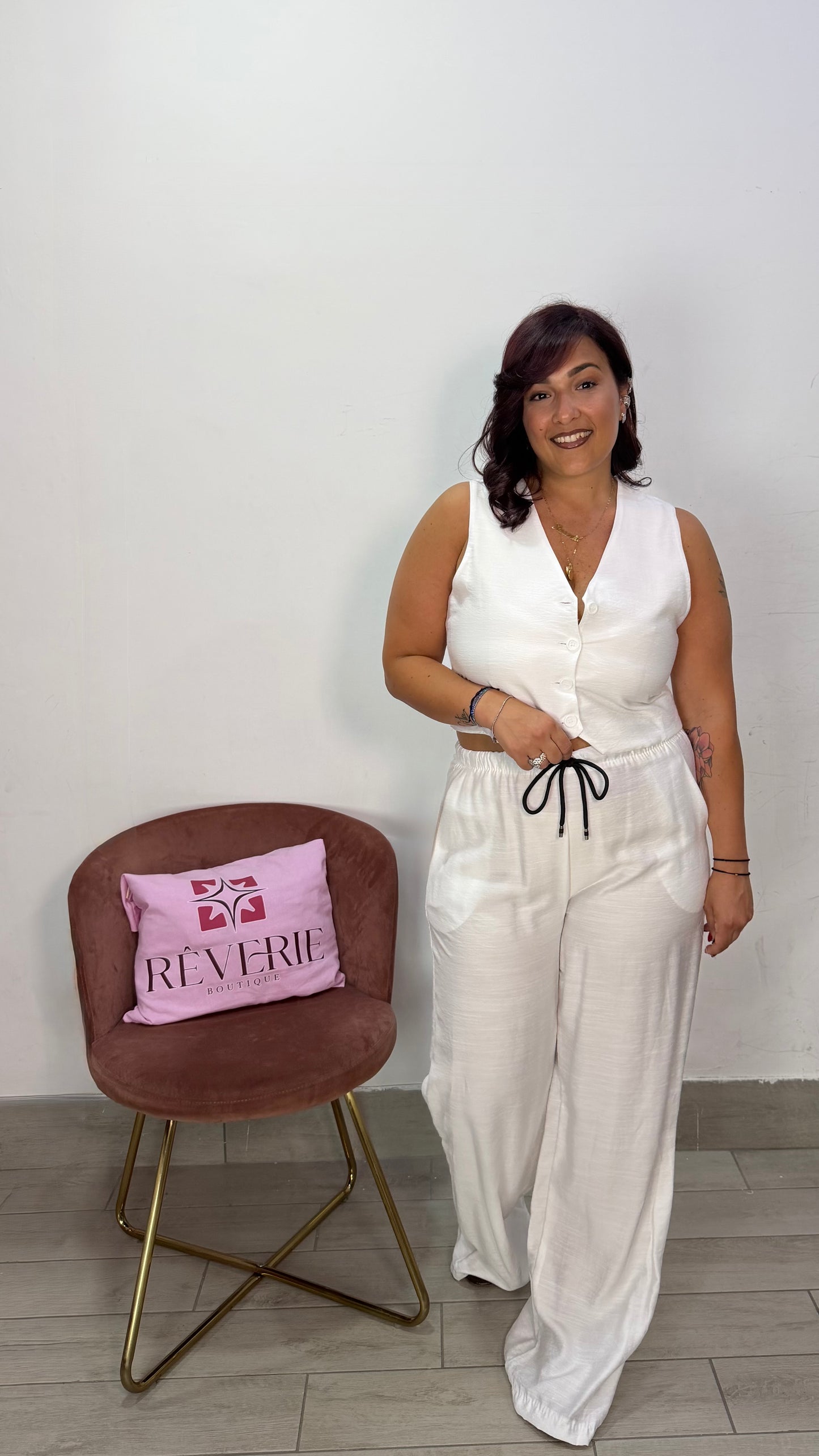 Coordinato Laura Bianco in Lino ML12887