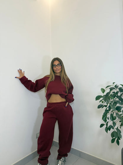 Tuta Cleo Bordeaux Felpata 43770/784