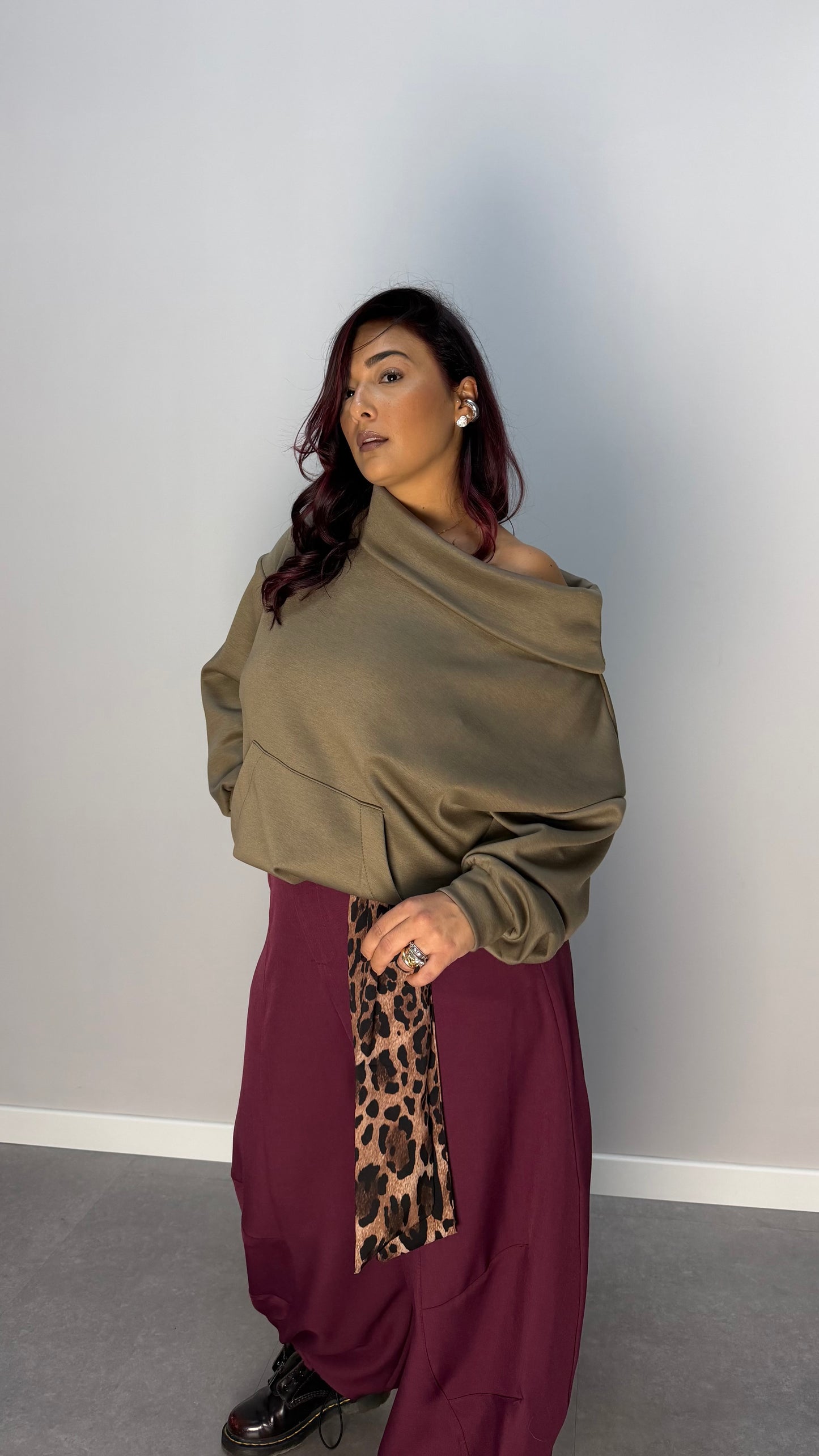 Felpa Perla Fango Felpata 97037