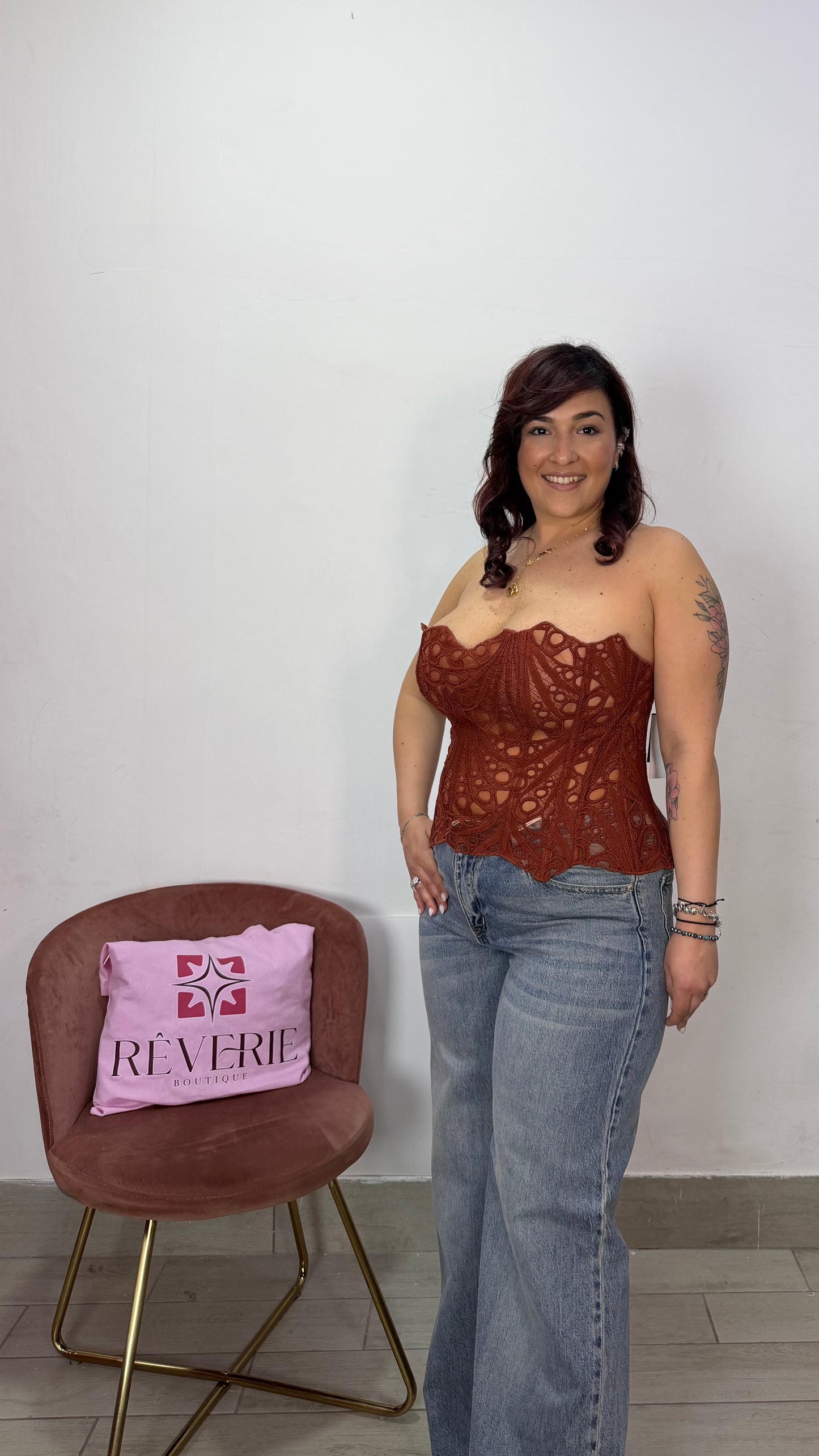 Top Corsetto Chloé Ruggine 828