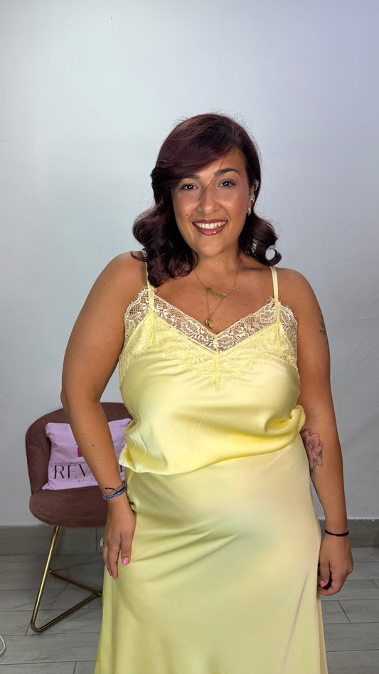 Top Camilla Giallo in raso 8621