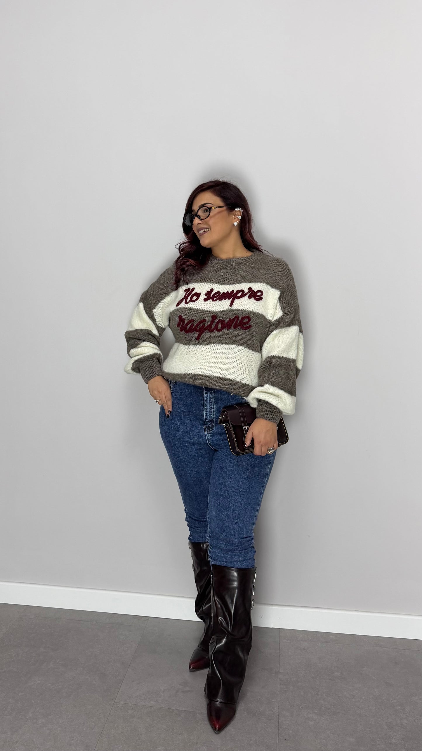 Maglioncino Ho sempre ragione Fango Ds3130