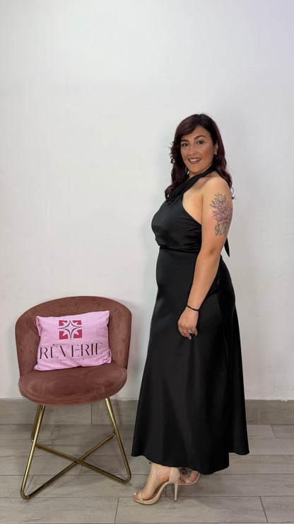 Dress Seta Nero in raso 27597