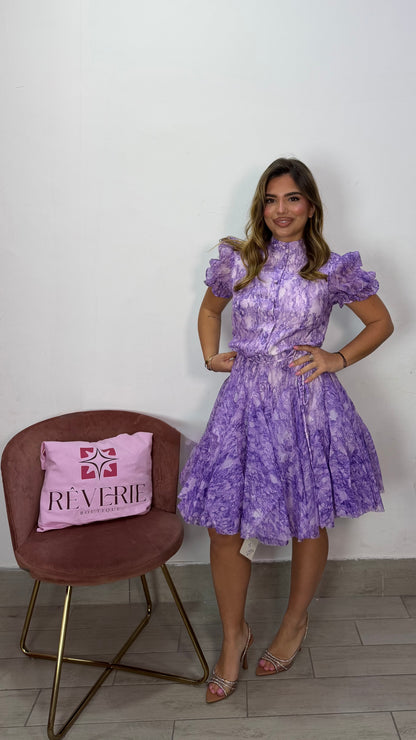 Dress Wisteria Viola con Laccio 2601-1