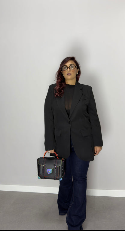 Giacca Moné Nera un Bottone M11035