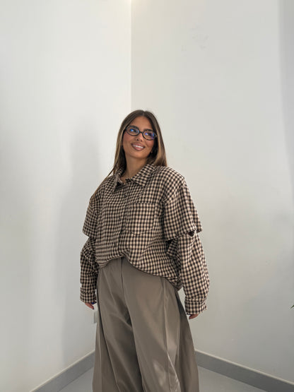 Camicia Selvaggia in Flanella Beige 2640