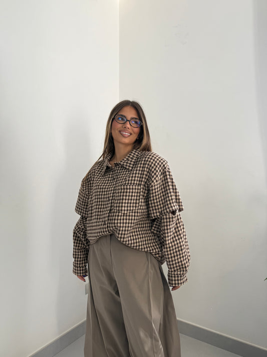 Camicia Selvaggia in Flanella Beige 2640