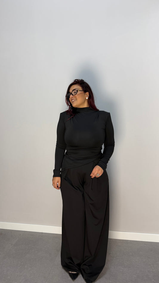 Coordinato Siera Nero in licra con spalline 16557