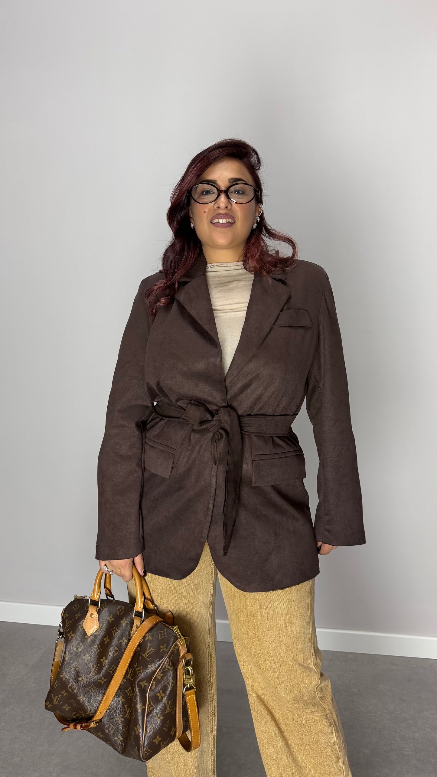 Giacca Suede Scamoscita Marrone M11137