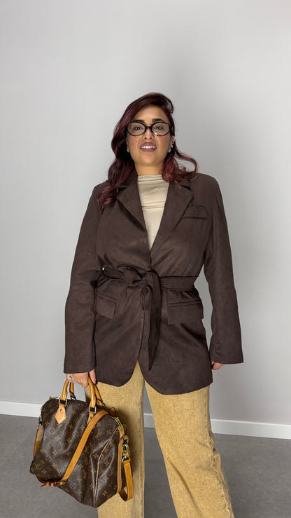 Giacca Suede Scamoscita Marrone M11137