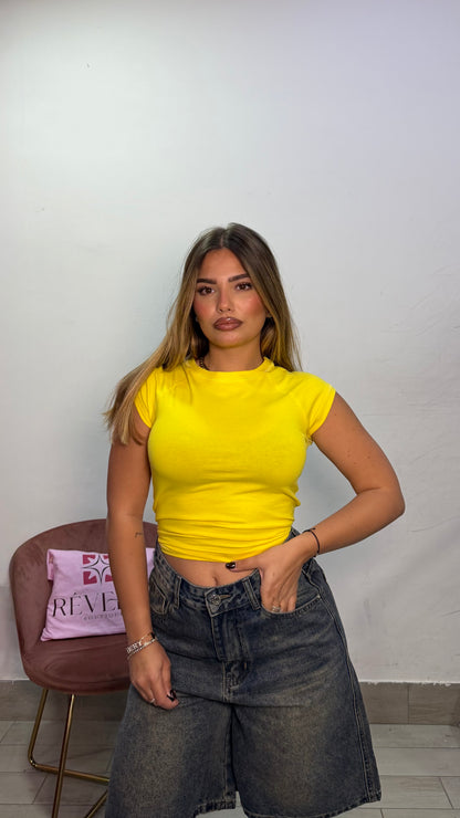 Maglia Skin Gialla maniche corte By Lumina LD1422