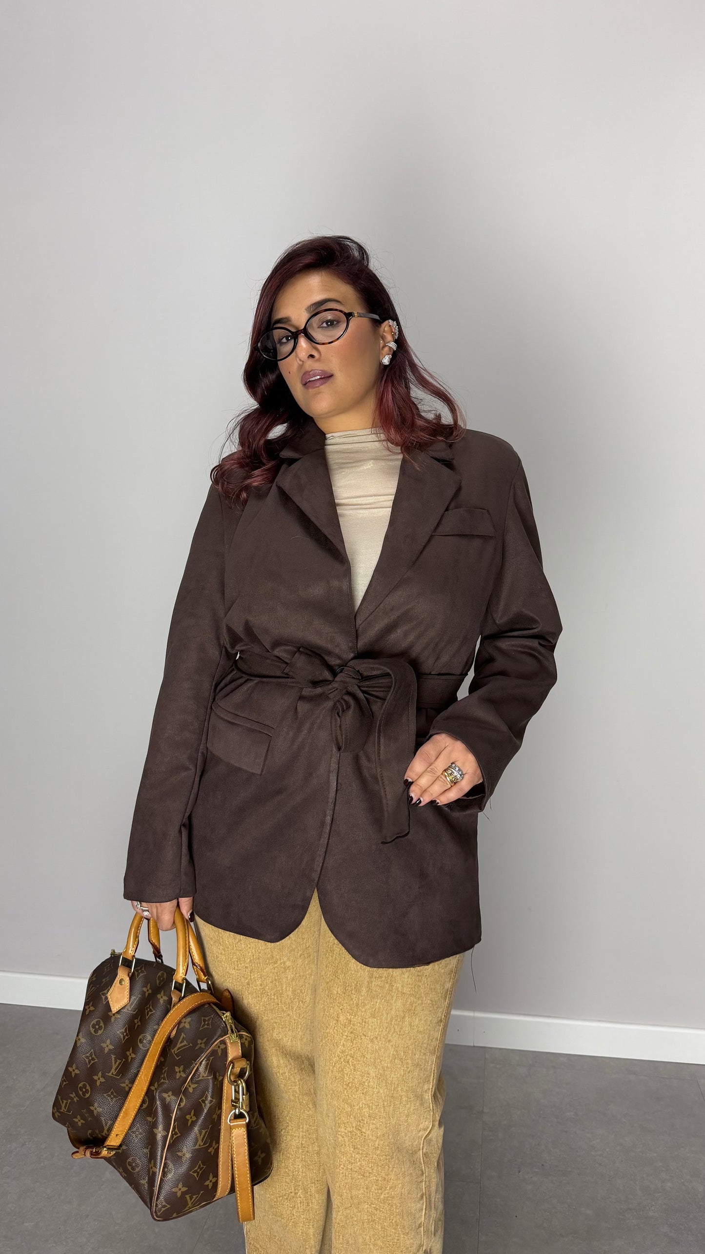 Giacca Suede Scamoscita Marrone M11137