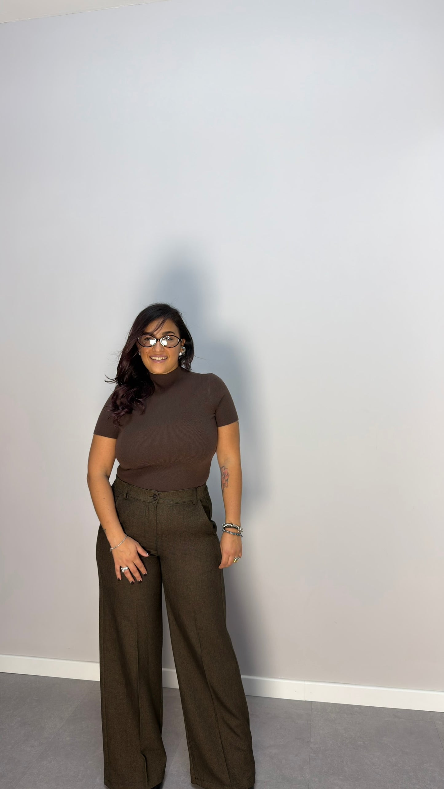 Pullover Solea Marrone Top Quality Lana rasata EM2190