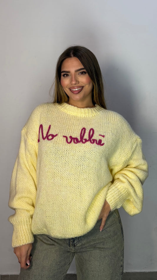 Maglioncino No Vabbè Giallo e Rosa 3176
