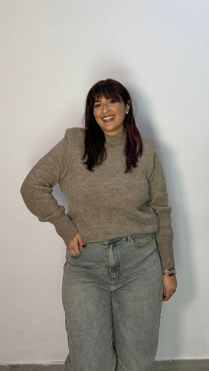 Maglioncino Tessa Fango con Spallina 3101