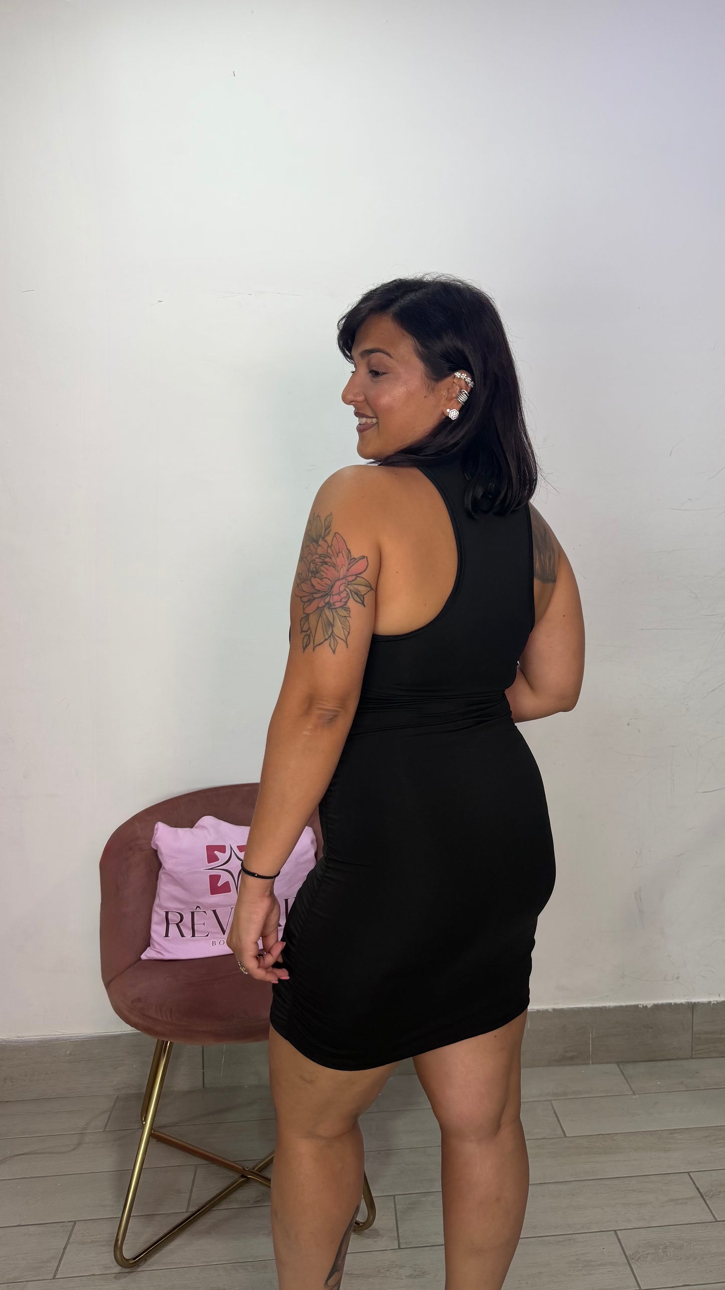 Dress Valeria Nero in Lycra VL44